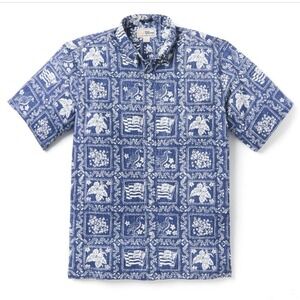 Reyn Spooner LAHAINA SAILOR ARCHIVE‎ CLASSIC Spooner Kloth Button Front NAVY 3XL